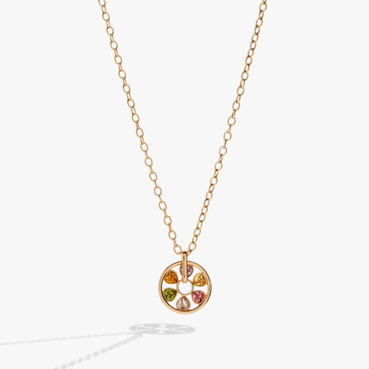 Heart Crystal Wheel Necklace