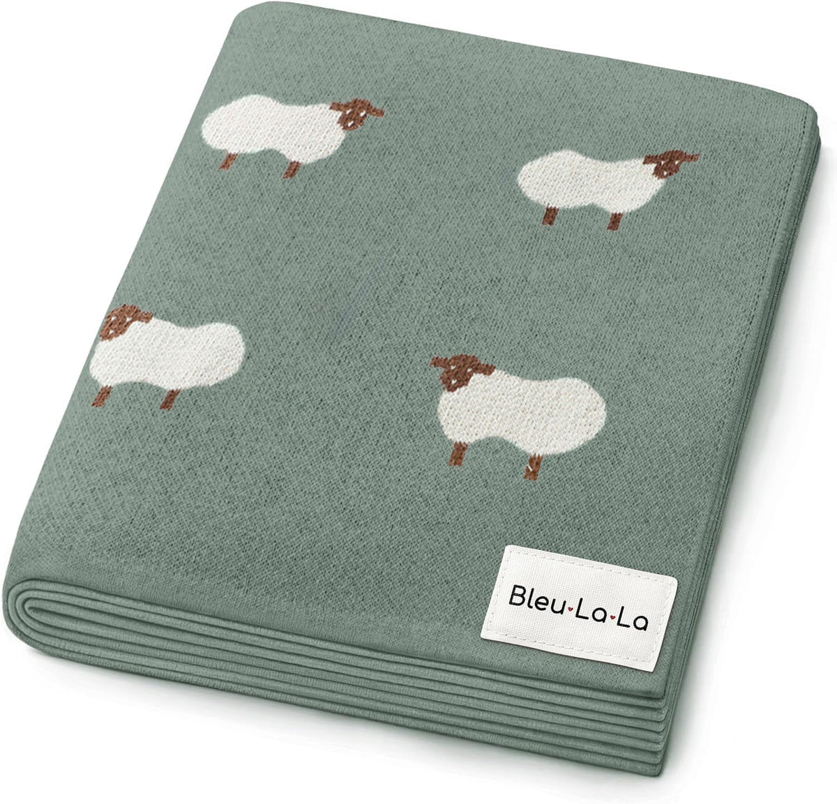 Sheep Knit Receiving Baby Blanket