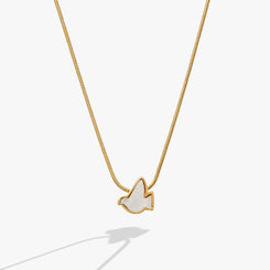 Pearlized Dove 'Peace' Slider Necklace