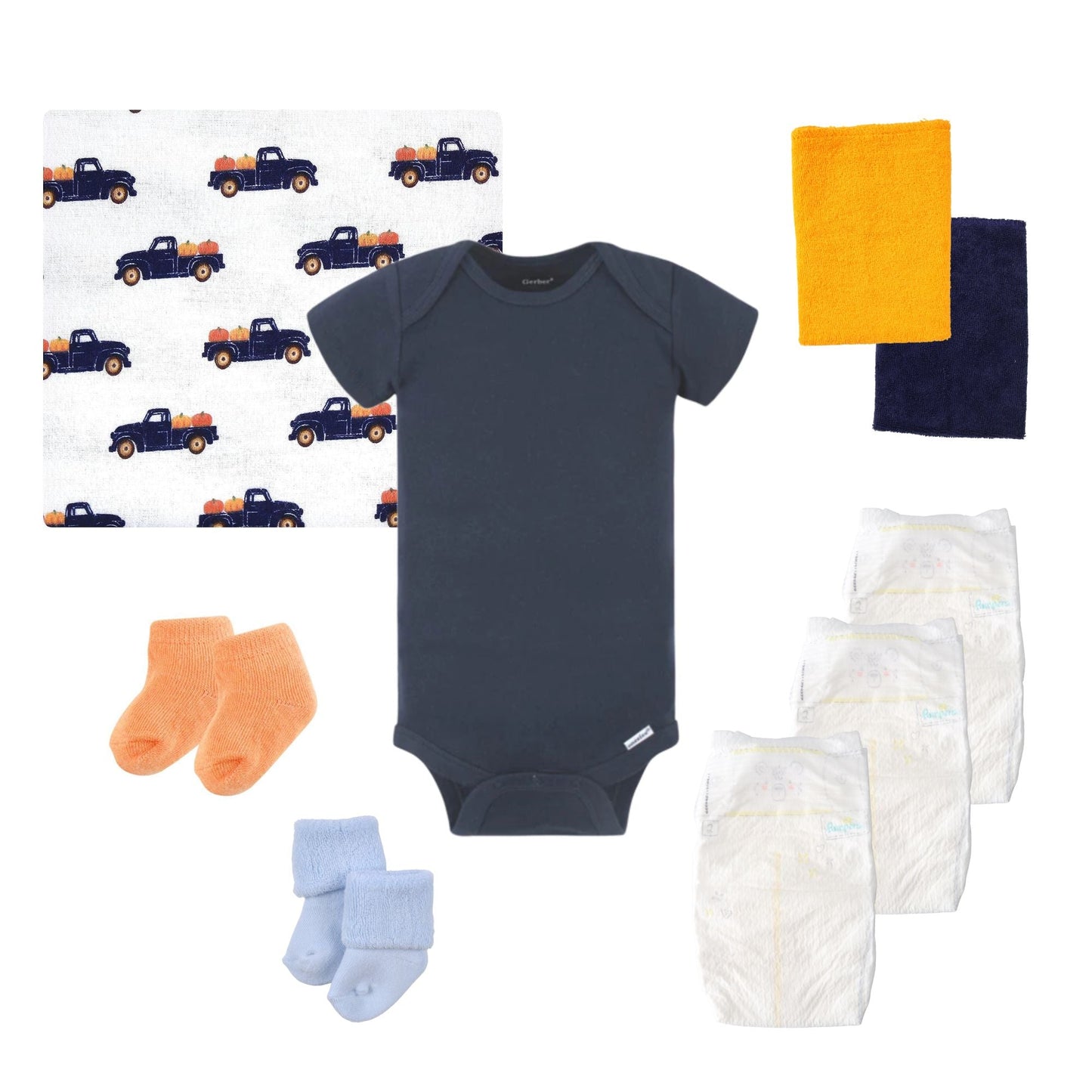 Pumpkin Truck Baby Gift Set