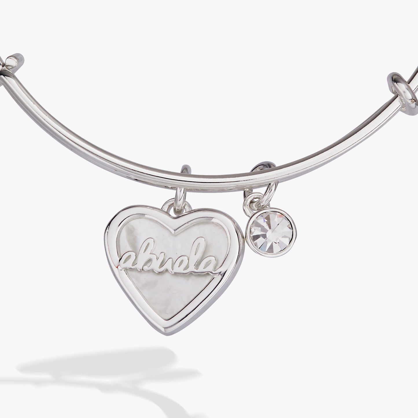 Abuela Mother of Pearl Heart Charm Bangle