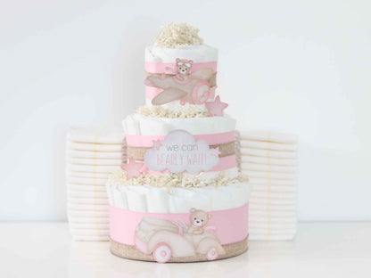 Teddy Bear Diaper Cake Collection - Pink