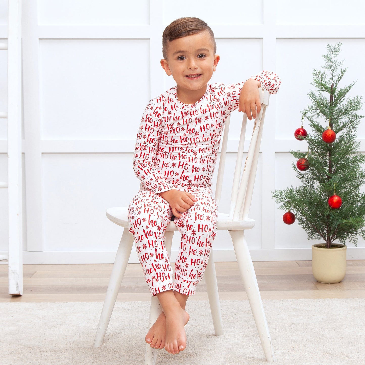 Christmas Bamboo Kids' Pajama Set Ho-Ho-Ho